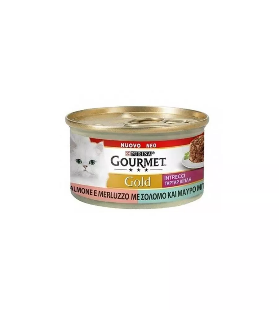 Purina gourmet gold intrecci di gusto salmone e merluzzo per gatti - 85 gr